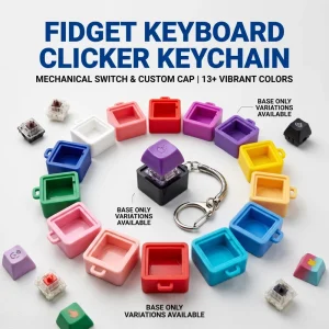 Acrylic Keyboard Switch Housing Base Fidget Clicker Accessory Desk Toy Keychain Promo Gift Party Favor Christmas Giveaway