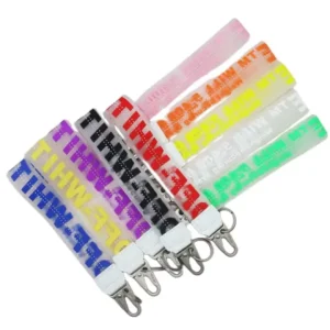 Acrylic Keychain with Lanyard Custom Logo Anime DIY llaveros Key Rubber Strap Lanyard
