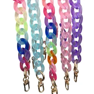 Acrylic Resin Chain for Purse Handbag Decoration Chain Strap Bag Accessories Chain Charms Colorful Acrylic Chain Strap
