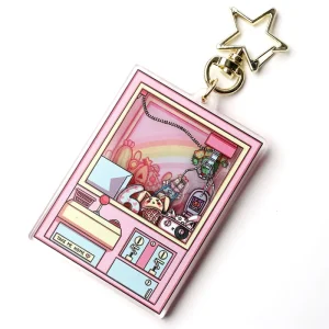 Acrylic Shaker Charms Custom Quicksand Liquid Cartoon Anime Fillable Acrylic Shaker Keychain