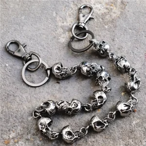 Adjustable Body Hip Hop Pants Chain Western Heavy Duty Pocket Keychain Punk Gothic Chunky Halloween Skull Jean Metal Chains