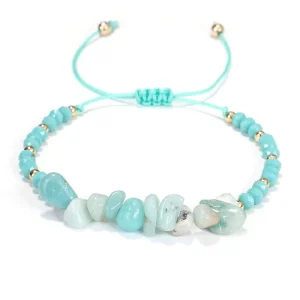 Adjustable Bohemian Bangle Irregular Design Gravel Charm Marcaron Color Fashion Jewelry Beaded Bracelets