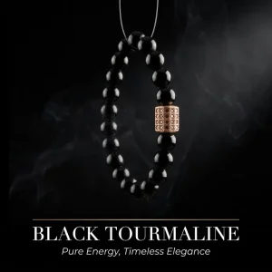 Adjustable Charm Hematite Column Black Crystal Beads Bracelets for Women Men Natural Stone