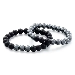 Adjustable Natural Frosted Stone Agate Babingtonite Beads Bracelets 8MM Ironston Bracelet Braided Men’s Bracelet Jewelry