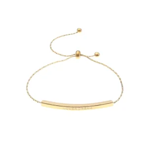 Adjustable Stainless Steel Pull Out Bracelet with Fashionable Gold Letters Versatile Exquisite Temperament Bangles