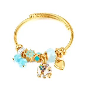 Adjustable Titanium Stainless Steel Designer Charm Bracelets Fashion Bracelets for Women’s