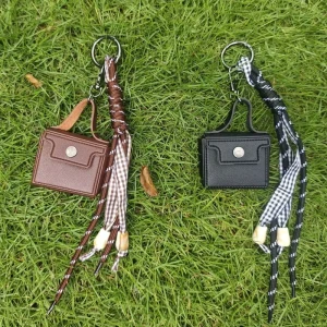 Adorable Mini Woven Bag Keyring Minimalist Urban Style Strap Accessories for Women