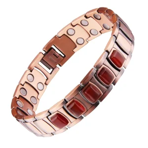 Agate Natural Stone Copper Bracelet Healthy Energy Magnet Fashion Bangle for People