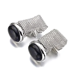 Agate Sand Stone Luxury Chain Cufflinks Custom Mens Suit Shirt Fashion Accessory Wedding Tuxedo Jewelry Gift Cufflinks