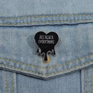 All Black Everything Brooch Punk Art Badge Fashion Clothing Accessories Gifts