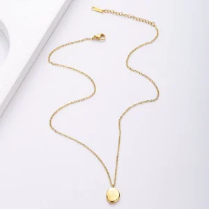 All Stainless Steel Cold Style Geometric Minimalist Light Luxury Link Chain Necklace Women’s Furnace Real Gold