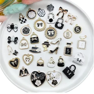 Alloy Accessories Bag Shoe Rose Keychain Charm Jewelry Making Pendant Fashion DIY Earrings Jewelry Making Accessories