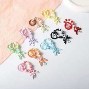 Alloy Bow Pendant Accessories Handmade DIY Fashion Bead Phone Chain for Girl