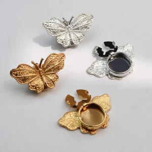Alloy Butterfly Cufflinks Button Covers for Shirt Cuffs Collar Clips Decorative Buttons Elegant Accessories Fashion Jewelry