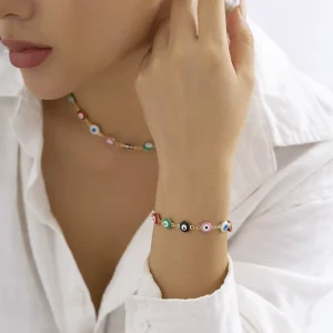 Alloy Classic Fashion Costume Jewelry Sets Eye Charm Necklace Women Sweet Cool Style Simple Clavicle Chain Unique Personality