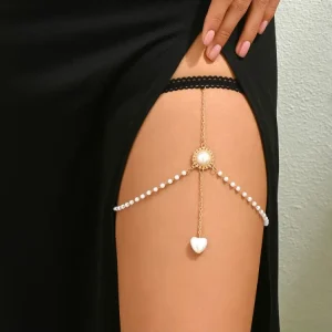 Alloy Gold Plated Crystal Chain Thigh Leg Fashion Women Jewelry Accessories