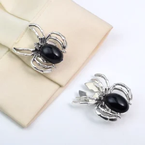 Alloy Spider Cufflinks Shirt Button Covers Collar Clips Decorative Elegant Fashion Jewelry Accessories Gifts