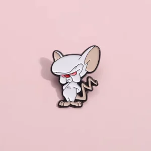 American Classic Comedy Animation Pinky and the Brain Enamel Brooch Fashion Mouse Backpack Badge Clothing Accessories Gift