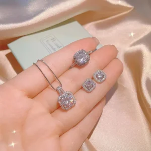 American Diamond Necklace Sets High Quality Earrings Set Fashion Jewelry Sets for Woman