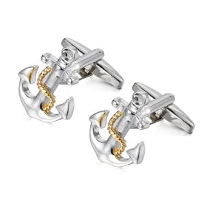 Anchor Cufflinks Cuff Buttons Fashion High Quality Wedding Gift Jewelry Gold Silver Trendy Men’s Brass