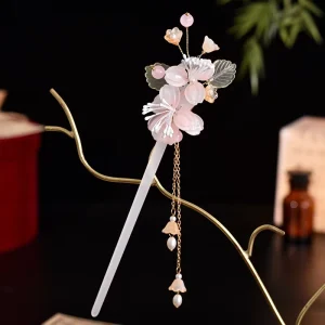 Ancient Chinese Style Hairpin with Lily of the Valley and Step Bell Decorations