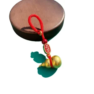 Ancient Method Gold Red String Fulu Gourd Golden Pendant Locket Keychain Same Style Pendant Keychain
