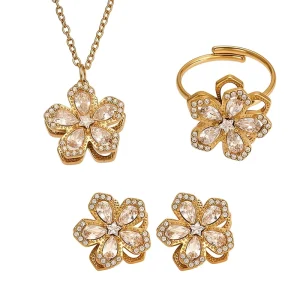Anillos Giratorios Rotating Flower Butterfly Necklace for Women Anti Anxiety Fidget Spinning Necklace