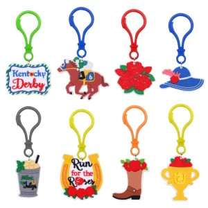 Anime Cartoon Carabiner Key Chains Rubber PVC Custom Shape Waterproof Lightweight Hard Wearing Digital Promotional Horse Racing