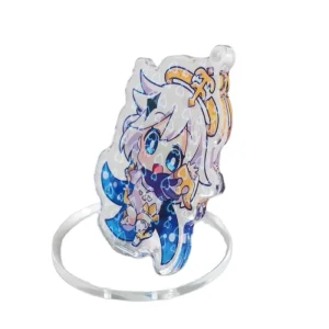 Anime Cartoon Charm Keychain Colorful Transparent Glitter Acrylic Cartoon Anime Colorful Pendants Keychain