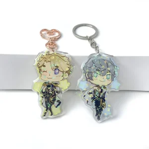 Anime Custom Cute Cartoon Holographic Flash Acrylic Keychain Charm Shape Keychain