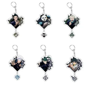 Anime Jujutsu Acrylic Keychain for Yuta Okkotsu Suguru Geto Double Side Pendant Keyring Anime Peripheral Gift for Fans