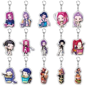 Anime KPop Demon Hunters Acrylic Keychain Double Sided HD Huntr/X Rumi Mira Zoey Figures Pendant Bag Charm Birthday Gifts