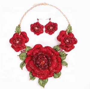 Anniversary Fashion Leaf Costume African Bridal Necklace Sets Wedding Jewelry Sets