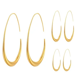 Anti allergy Stylish Egg-shaped Round 316 Stainless Steel Ear Hooks Women’s Trendy Atmospheric Fashion Earrings