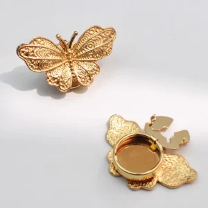 Antique Butterfly Button Covers Ornaments Insect Decoration Metal Button Cover for Shirt Decorative Cover Cufflinks