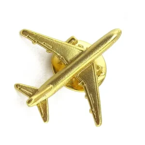 Antique Imitation Modern Fashion Business Gifts Custom Logo 3D Airplane Badge Jewelry Brooch Pin Metal Gold Plated