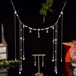 Antique Mermaid Princess Costume Accessory Set Forehead Chain & Hair Accessories in Fairy Style Complete Dai Accessories