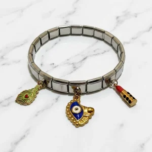 ArgentShowfay Unisex Diy Fashion Module Charms Gold Base Stainless Steel Italian Bracelet Detachable Accessories