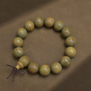 Argentine Green Sandalwood Bracelet Wood Strand Bracelet Vintage Style Unisex