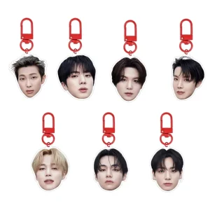 Arirang Jungkook J-Hope Suga Head Acrylic Keychain Red Creative Keyring Pendant JIN JIMIN RM V Bag Pendants Fans Daily Gift