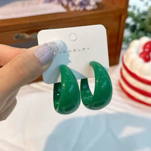 Artificial Daily Wear Costume Jewelry Colorful Round Hoop Acrylic Earrings Jewelry for Women Girls