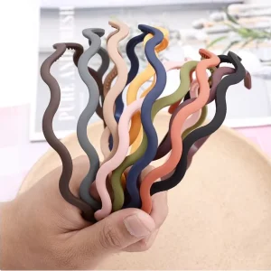 Artstar 4072 8mm Plastic Girls Plastic Wavy Headband Alice Hairbands Hair Band Logo for Women