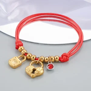 Ask for U Catalog N Fashion Bracelets O Fashion De 50 Heart Lock Key Shape Stainless Steel Jewelry for Girls Women Birthday Gift
