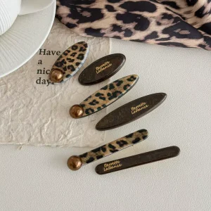 Autumn Winter Sweet Triangle Geometry Print Acetate Hair Pins Korean Women Straight Barrettes Handmade Wedding Hair Clip