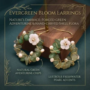 Aventurine Pearl Earrings Handmade Gemstone Stud Earrings for Women Elegant Daily Wear Party Fashion Jewelry