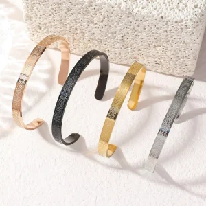 Ayatul Kursi Muslim Arabic Islam Ramadan Quran Cuff Stainless Steel Fashion Jewelry Bracelet Bangle Gift Eid Women Men