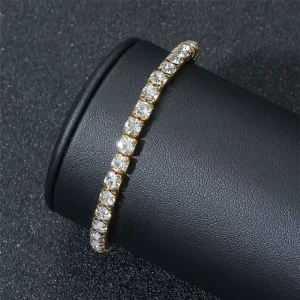 B07 New Fashion Crystal Women’s Bracelet Bangle Chains Gold Color Elastic Bracelets Hand Jewelry for Women Wedding Accessories