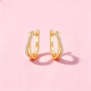 BDJBB006-DA Chain Dangle Drop Hoop Loop Pendant Design Stud Earrings for Women