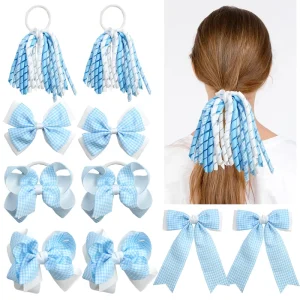 Back to School Checkered Korker Bows Students Gingham Korker Hair Bows School Uniform Plaid Hair Accessories for Girl