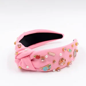 Back to School Knotted Headbands Multi Color Hair Hoops Cute School Themed Hair Accessories